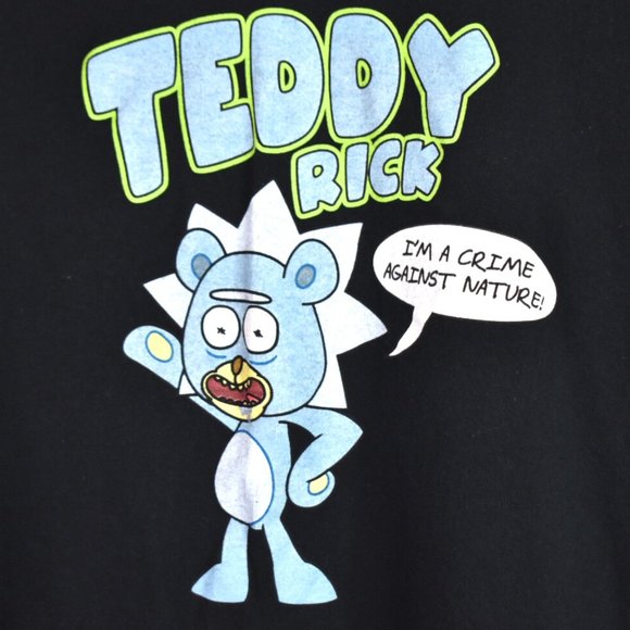 Rick and Morty Shirt XL Adult Unisex Adult Swim Teddy Rick Graphic Print Tee - Picture 2 of 7